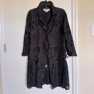 Gerard Darel Black Floral Jacket, 36🦋